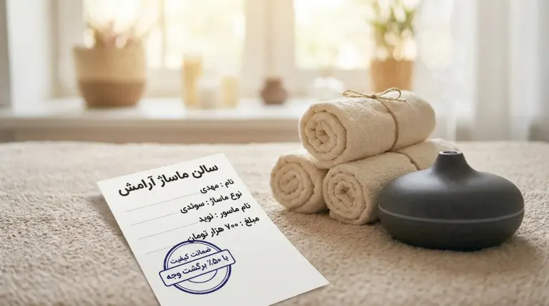کارت تضمین بازگشت ۵۰ درصد وجه در فضای ماساژ